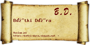 Bátki Dóra névjegykártya